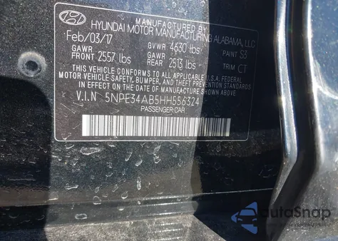 2017 Hyundai Sonata Sport 2.0T из США, поврежденный, VIN 5NPE34AB5HH556324